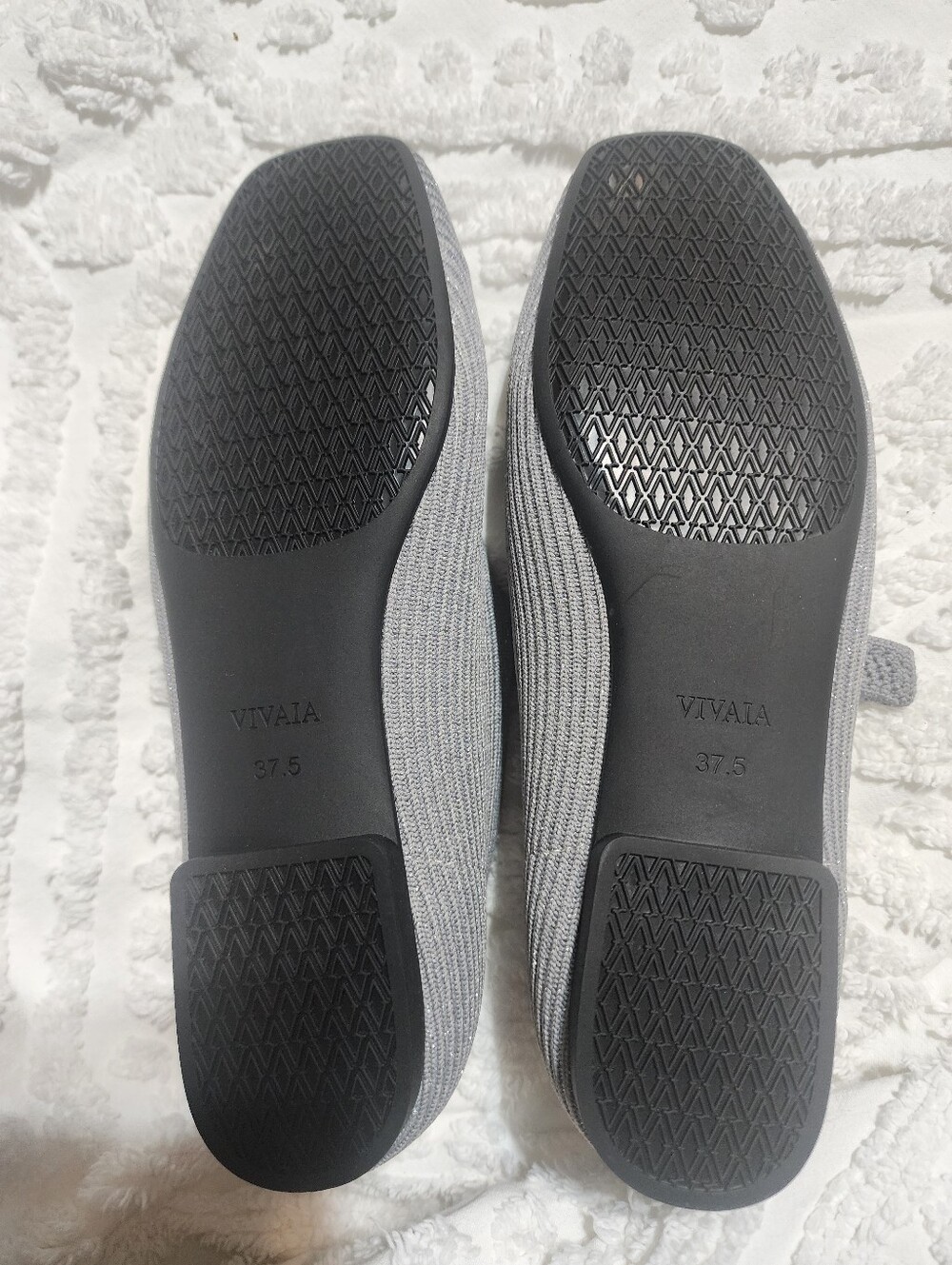 Vivaia "Margot" Silvery Gray Mary Jane Knit Flats, Size 7.5 - Picture 8 of 9